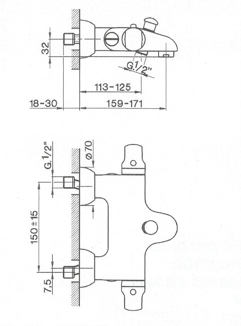 Cisal - Eden - Thermostatic Bath Mixer