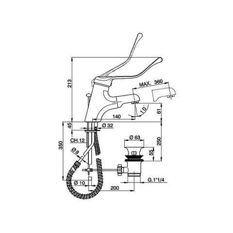 Cisal - Clinic - Single Lever Extractable Basin Mixer