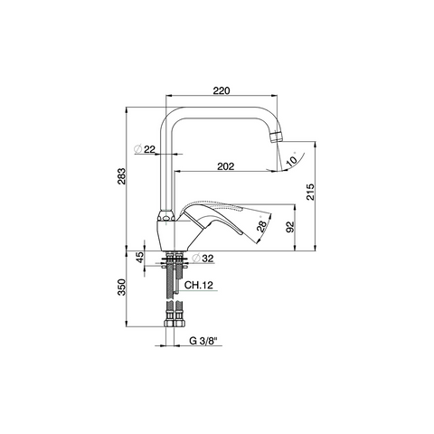 Cisal - Etna - Single Lever Long Sink Mixer