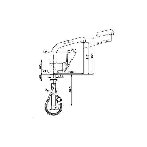 Cisal - Europa - Single Lever Extractable Sink Mixer