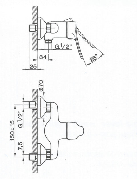 Cisal - Futurity - Single Lever Shattaf Mixer