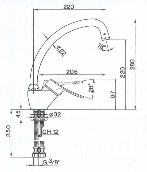 Cisal - Futurity - Single Lever Sink Mixer
