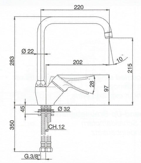 Cisal - Futurity - Single Lever Long Sink Mixer