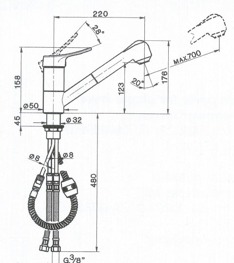 Cisal - Futurity - Single Lever Extractable Sink Mixer