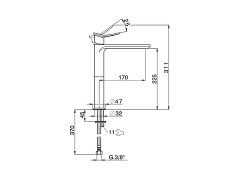 Huber - Harlock - Single Lever Tall Basin Mixer