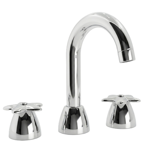 Cisal - Ginvera Ceramica - 3 Hole Duplex Basin Mixer with Spout