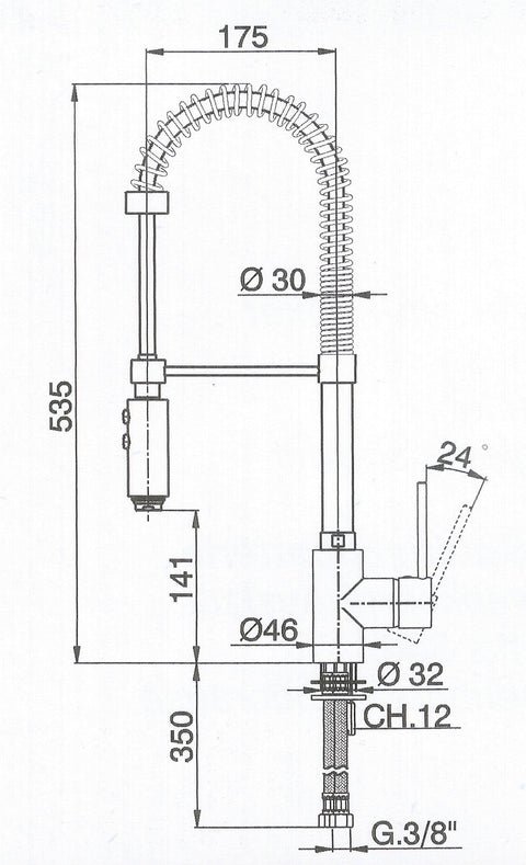 Cisal - Cucina - Single Lever Extractable Sink Mixer
