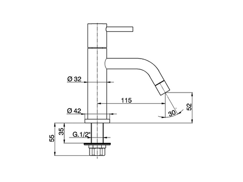 Cisal - Less Minimal - Deck Mounted Pillar Tap