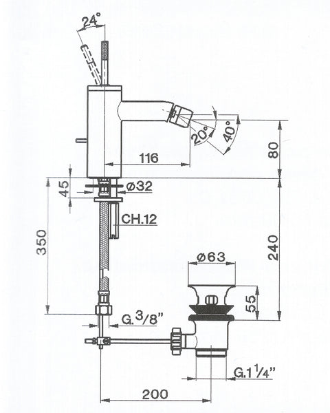 Cisal - Less - Single Lever Bidet Mixer