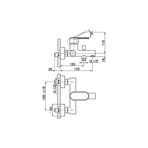 Cisal - Lineaviva - Single Lever Bath Mixer