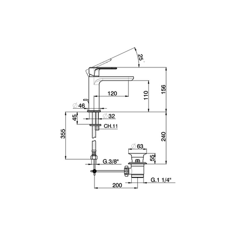 Cisal - Lineaviva - Single Lever Basin Mixer