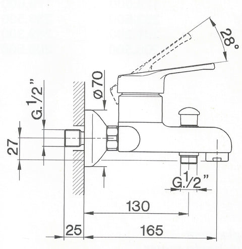 Cisal - Mito 2 - Single Lever Bath Mixer