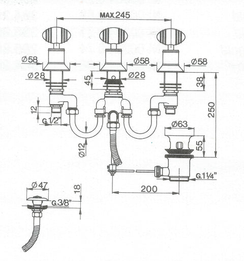 Cisal - Nirvana - 3 Hole Duplex Bidet Mixer
