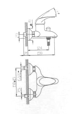 Huber - Prime - Single Lever Bath Mixer