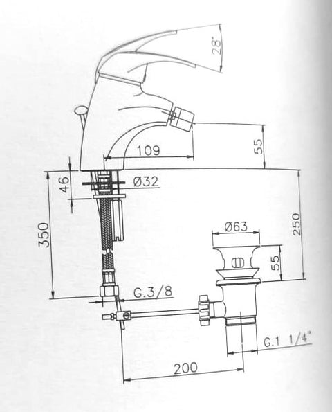 Huber - Prime - Single Lever Bidet Mixer