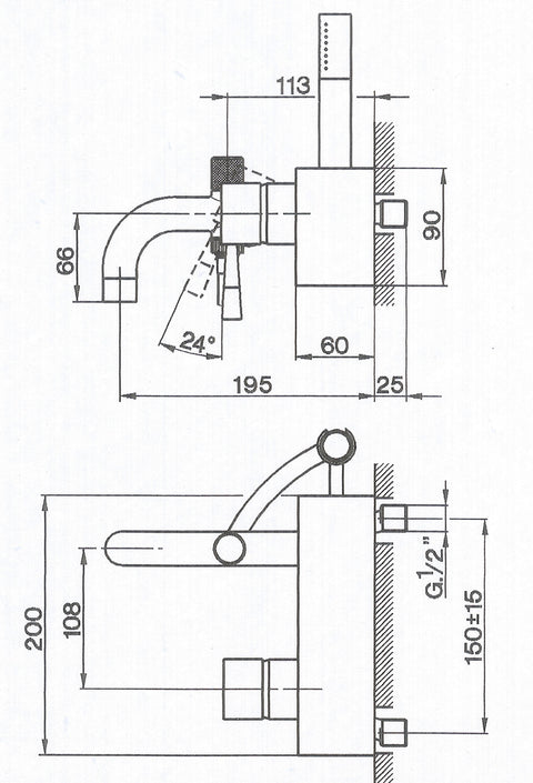Cisal - Pumpy - Single Lever Complete Bath Mixer