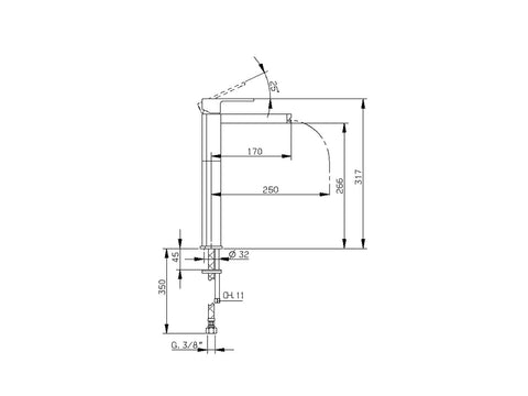 Cisal - Roadster Cascade - Single Lever Tall Basin Mixer