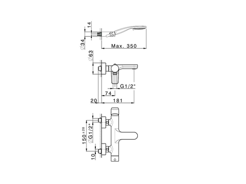 Cisal - Rock & Roll - Single Lever Complete Bath Mixer