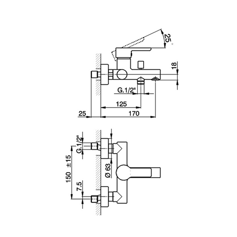 Cisal - Softcube - Single Lever Bath Mixer