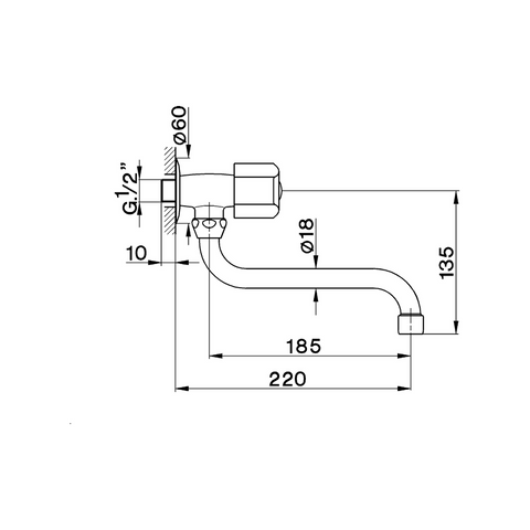 Cisal - TR - Single Water Tap with Below Spout