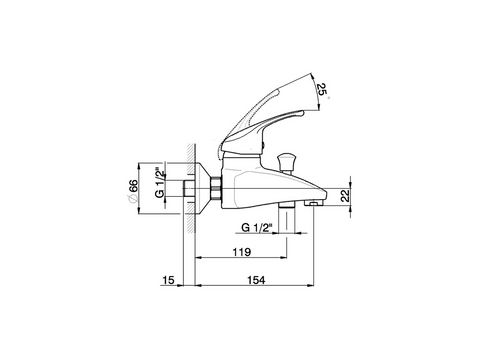 Huber - Baccarat - Single Lever Bath Mixer